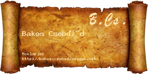Bakos Csobád névjegykártya